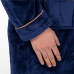 Halat de baie pentru barbati pana la genunchi, marimea L/XL, albastru marin Mob360 - imagine 5