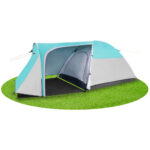 Cort plaja sau camping, impemeabil, cu terasa, 4 locuri, 175x310x130cm, gri albastru Mob360 - imagine 4