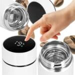 Cana termos Smart, inox, display LED, afisare temperatura, 500ml, 23cm, alb Mob360 - imagine 5