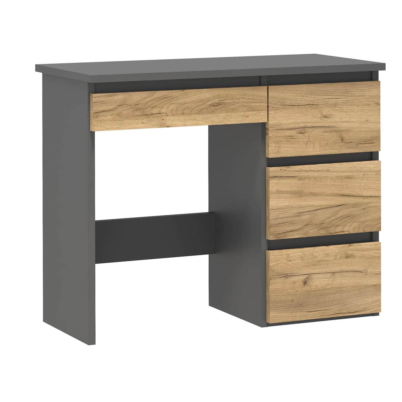 4-biroua Birou calculator Beta 3 cu 4 sertare, 94x43x75 cm, finisaj antracit/craft Mob360 - imagine 1