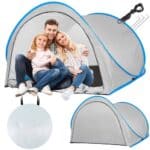 Cort plaja si picnic semi-deschis , protectie UV, 200x120x110cm, gri Mob360 - imagine 5
