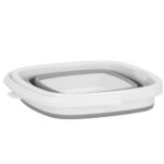 Lighean pliabil, patrat, din plastic si silicon, 24x19cm, 5litri, gri Mob360 - imagine 5