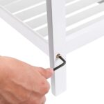 Raft de depozitare din bambus, cu 2 niveluri, 26x70x33cm, alb Mob360 - imagine 4