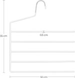 Set de 4 umerase pentru pantaloni, anti-alunecare, capacitate 5 perechi per umeras, 32cm, alb Mob360 - imagine 5