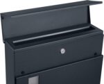Cutie postala de exterior, pentru gard sau perete, din otel zincat, cu incuietoare, 37x11x37cm, gri Mob360 - imagine 5
