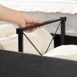 Taburet pliabil cu sezut moale, spatiu de depozitare 120litri, maxim 300kg, 110x38x38cm, gri Mob360 - imagine 5