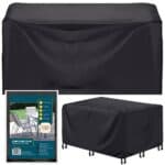 Husa mobilier gradina, impermeabila, cu protectie UV, 180x120x74cm, negru Mob360 - imagine 9