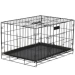 Cusca pentru animale, 2 usi, Pliabila din metal, XL, Negru, 93x67x56 cm Mob360 - imagine 6