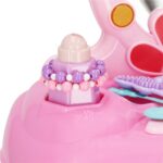 Masa toaleta pentru copii, cu taburet, 19 accesorii joaca, din plastic, 37x20x60 cm, roz Mob360 - imagine 6
