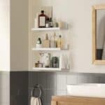 Set 3 rafturi de perete plutitoare din MDF, suport pentru rame foto, 38x10cm, alb Mob360 - imagine 5