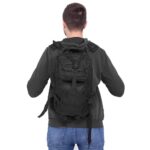 Rucsac militar pentru drumetie, impermeabil, ultra usor, 4 compartimente, culoare negru Mob360 - imagine 5
