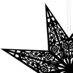 Stea decorativa 3D din hartie si pasla ajurata, 50cm, neagra Mob360 - imagine 5