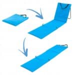 Sezlong de plaja pliabil, spatar cu cadru metalic, reglabil, 150x47x48 cm, albastru Mob360 - imagine 5