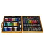 Set de pictura si desen pentru copii, 150 de piese, trusa lemn maro Mob360 - imagine 5