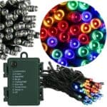 Instalatie lumini de exterior pentru gradina, 10 metri, 100 LED-uri, cu baterii, multicolor Mob360 - imagine 5