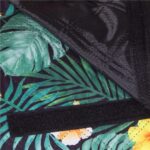 Patura pentru picnic sau plaja, cu folie izolatoare si maner, 150x200cm, negru floral Mob360 - imagine 5