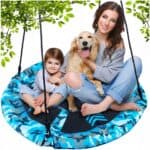 Leagan tip cuib Camuflaj 100cm, inaltime reglabila, 150 kg, Albastru Negru Mob360 - imagine 6