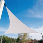 Prelata solara triunghiulara 300x300x300 cm, impermeabila, protectie UV, poliester 180g/mp, bej Mob360 - imagine 4