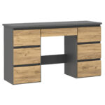 Birou cu 7 sertare Beta 4 120x43x75 cm, design minimalist, antracit-craft Mob360