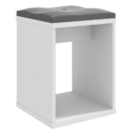 Taburet pentru toaleta cu sezut confortabil, 30x30x42 cm, alb Mob360 - imagine 2