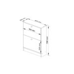 Dulap pantofi cu 2 usi rabatabile, PAL laminat 16 mm, 60x20x80 cm, stejar sonoma Mob360 - imagine 3