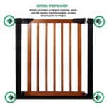 Poarta de siguranta Safety Gate pentru scari, ajustabila 111-117 cm, din otel si lemn, negru maro Mob360 - imagine 5