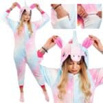 Pijama tip salopeta pentru dama, model unicorn, marime S Mob360 - imagine 9