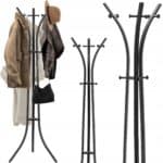 Cuier hol metalic 170 cm, design minimalist, negru Mob360 - imagine 6