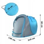 Cort plaja si picnic , protectie UV, 210x130x90 cm, albastru gri Mob360 - imagine 7