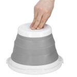 Lighean pliabil, rotund, din plastic si silicon, 25x19cm, 5litri, gri Mob360 - imagine 6