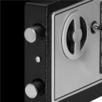 Seif electronic standard cu cifru si cheie, 170x230x170 mm, Otel, Negru Mob360 - imagine 6