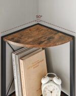 VASAGLE Biblioteca de colt cu 5 etaje, cadru metalic, stil industrial, 30x30x160 cm, maro rustic Mob360 - imagine 6