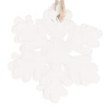 Decoratiune brad fulg de zapada din lemn, set 6 bucati, 4cm, alb Mob360 - imagine 6