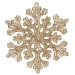 Decoratiune brad fulg de zapada, set 8 bucati, 8cm, auriu Mob360