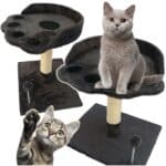 Ansamblu de joaca pentru pisici, cu culcus si loc pentru zgariat, minge, 48cm, gri inchis Mob360 - imagine 7