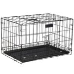 Cusca pentru animale, 2 usi, Pliabila din metal, XL, Negru, 93x67x56 cm Mob360 - imagine 7