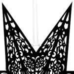 Stea decorativa 3D din hartie si pasla ajurata, 50cm, neagra Mob360 - imagine 6