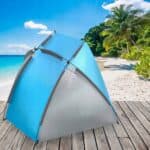 Cort plaja si picnic deschis , protectie UV, 220x115x120cm, albastru gri Mob360 - imagine 6