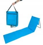 Sezlong de plaja pliabil, spatar cu cadru metalic, reglabil, 150x47x48 cm, albastru Mob360 - imagine 6