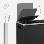 Cos de gunoi din inox cu 2 compartimente colectare selectiva, cu galeti interioare, 2x30litri, negru Mob360 - imagine 6