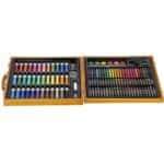 Set de pictura si desen pentru copii, 150 de piese, trusa lemn maro Mob360 - imagine 6