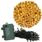 Instalatie lumini de exterior pentru gradina, 5 metri, 50 LED-uri, cu baterii, galben Mob360 - imagine 6