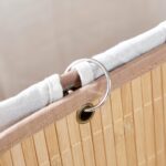 Cos de rufe din bambus, pliabil, cu captuseala detasabila lavabila, 72L, 40x30x60cm, natural Mob360 - imagine 6