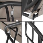 Leagan de gradina 190x115x176 cm, pentru 3 persoane, copertina reglabila, perne incluse, cadru otel si material impermeabil, bej Mob360 - imagine 7