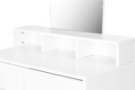 Masa de toaleta cu oglinda si 2 sertare, 80x40x140 cm, alb Mob360 - imagine 7