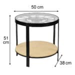 Masuta cafea Atmosphera Meca cu blat sticla si mecanism ceas decorativ, 50x51 cm, negru Mob360 - imagine 6