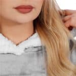 Patura tip hanorac, cu maneci, gluga si buzunare, material plus, marime universala, gri Mob360 - imagine 7