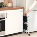 Scara pliabila cu 2 trepte, sarcina 150 kg, otel, 50x60x44 cm, alb si negru Mob360 - imagine 6