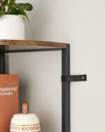 VASAGLE Biblioteca de colt cu 5 etaje, cadru metalic, stil industrial, 30x30x160 cm, maro rustic Mob360 - imagine 7