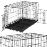 Cusca pentru animale, 2 usi, Pliabila din metal, XL, Negru, 100x70x60 cm Mob360 - imagine 8